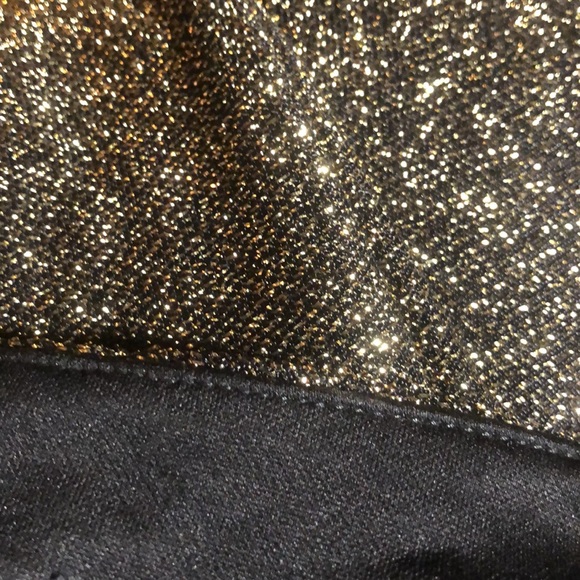 H&M Gold Sparkle Metallic Fully Lined Pants Zip & Button Side Stretch Women’s 2 - Picture 7 of 7